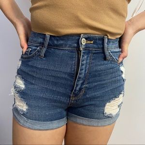 Hollister High Waisted Distressed Shorts
